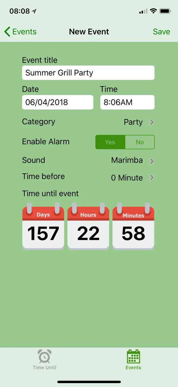 #2. Time Until Event (iOS) Av: Dietmar Herbert Schwarz Webers