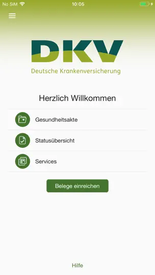 Screenshot von Meine DKV (old) auf dem iPhone 1