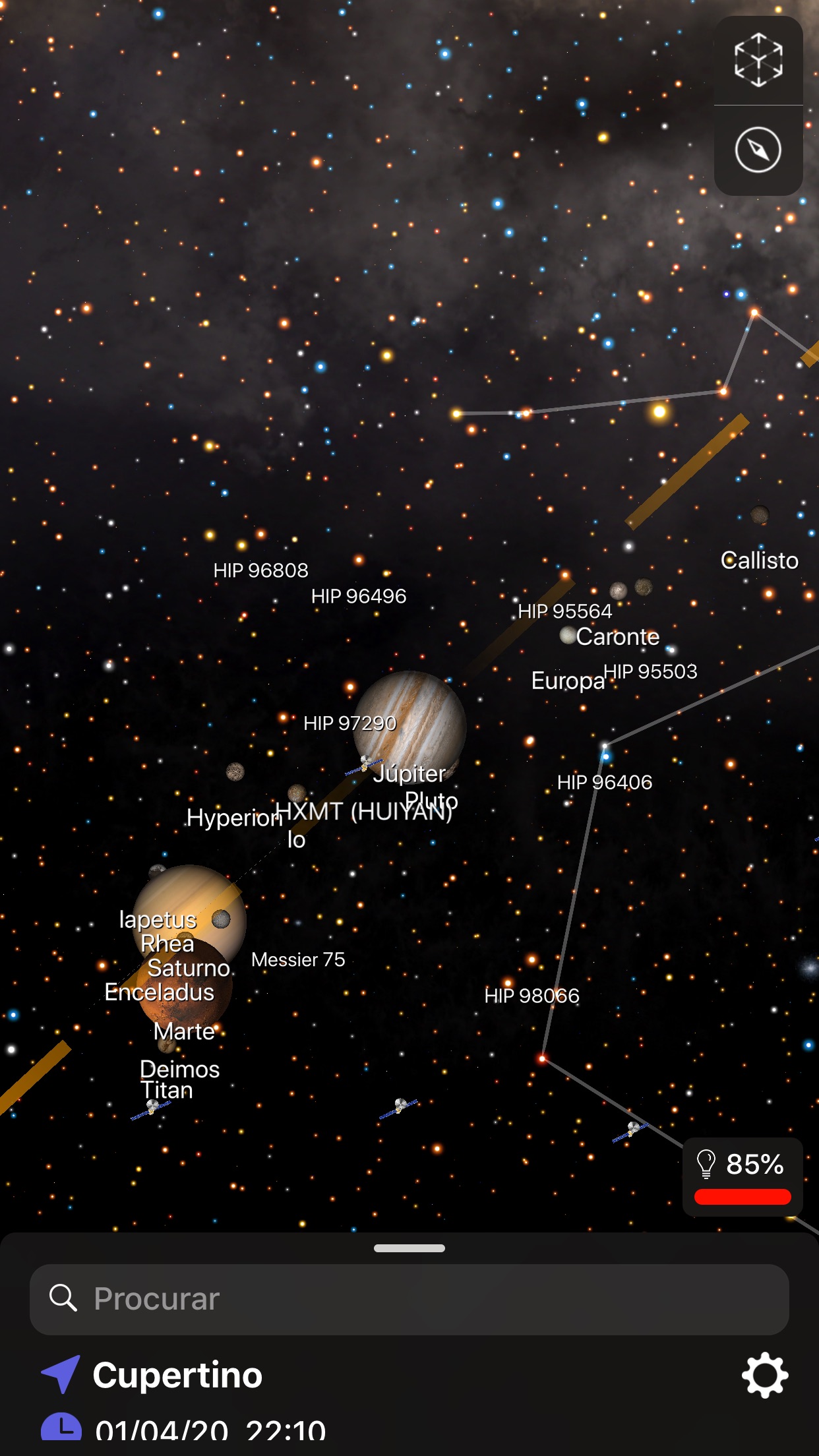 Screenshot do app Night Sky