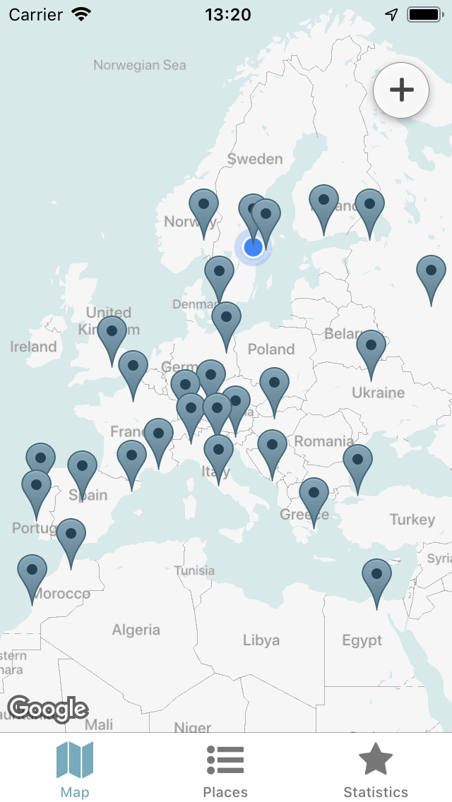 Pinport - travel map