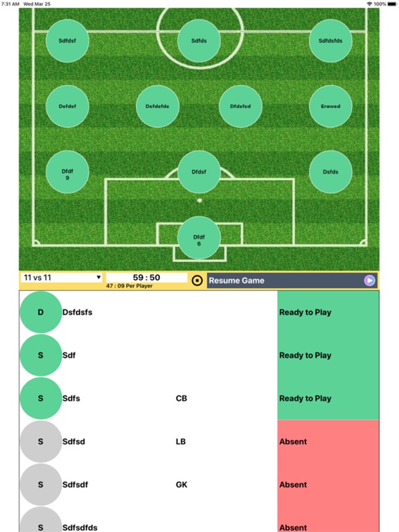 Screenshot #4 pour Soccer Substitution Manager