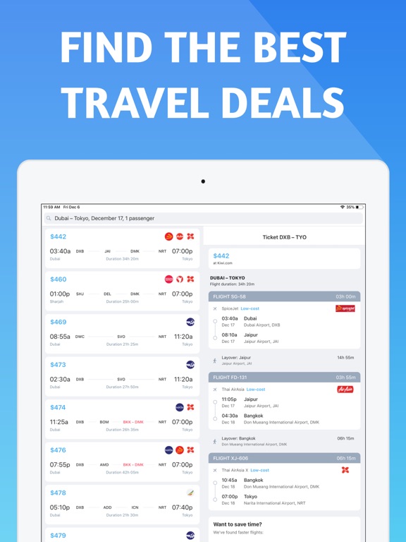 Screenshot #4 pour Vols Pas Chers: Flightsapp