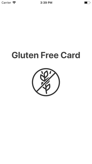 Screenshot #1 pour Gluten Free Card