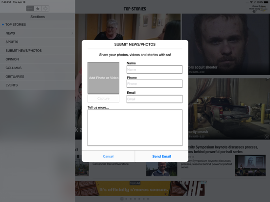 Coeur d'Alene Press iPad screenshot 4 - News app