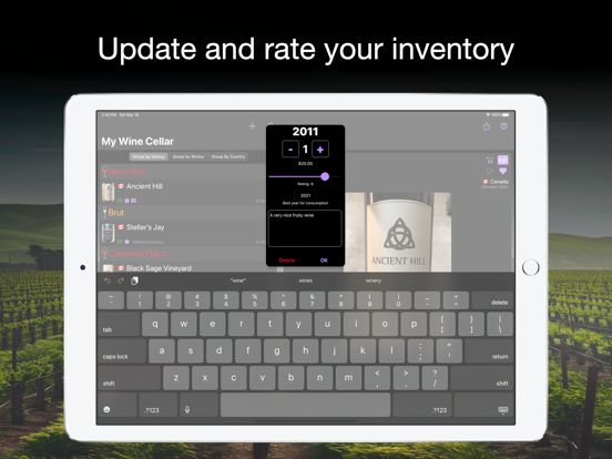 My Wine Cellar iPad screenshot 4 - Food & Drink app
