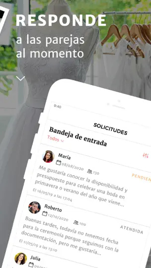 Captura de pantalla de Bodas.net Para Profesionales en iPhone 3
