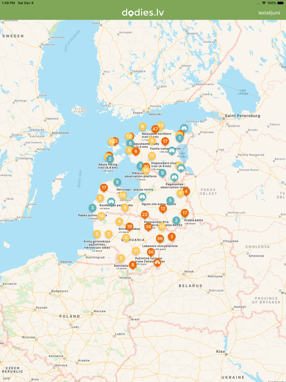 Dodies.lv iPad screenshot 1 - Travel app