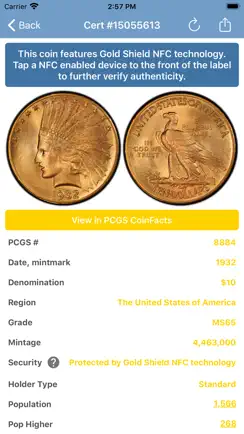 PCGS Cert Verification iPhone image 1