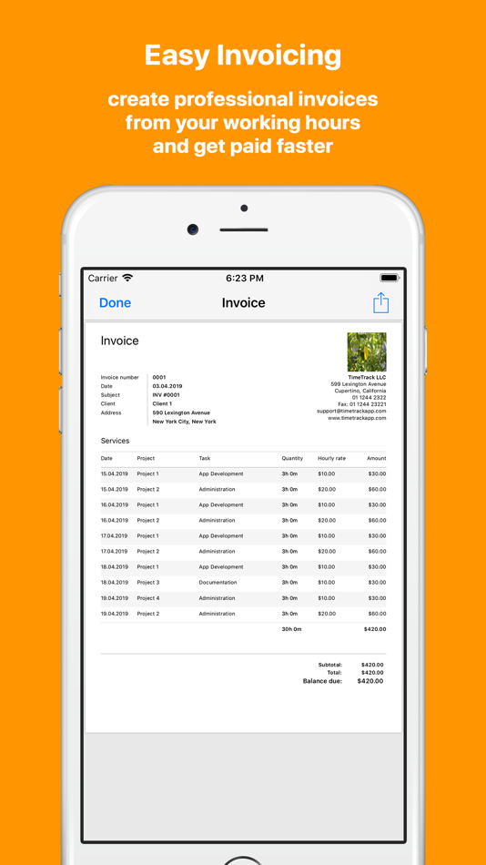 #4. TimeTrack for Freelancers (iOS) By: TimeTrack GmbH