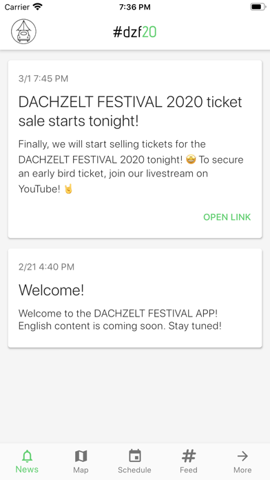 Dachzeltfestival app screenshot