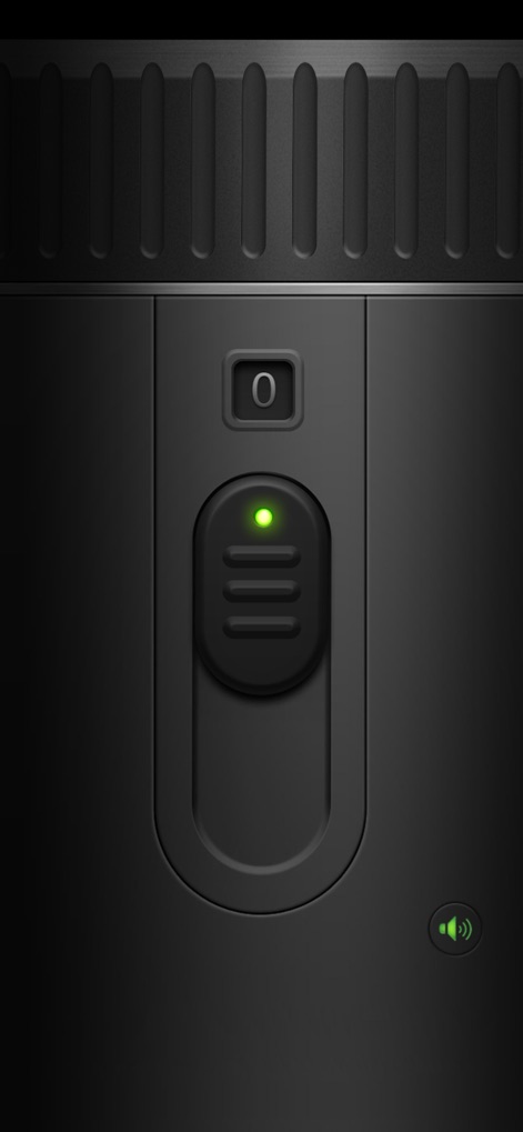 Flashlight ¤ - Questo strumento offre un interruttore di accensione/spegnimento con una chiara spia luminosa verde, rendendo l'attivazione immediata e facile per gli utenti. Si nota anche l'icona del suono in basso a destra per un'interazione completa.