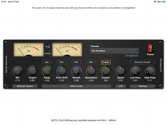Screenshot #4 pour Shimmer AUv3 Audio Plugin