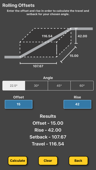 Pipe Offset Calculator Screenshot