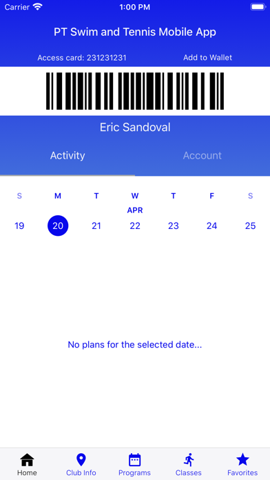 PT Swim and Tennis Mobile App screenshot 3