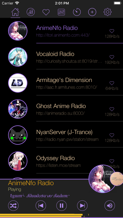 Screenshot #1 pour Anime Music Radio Stations