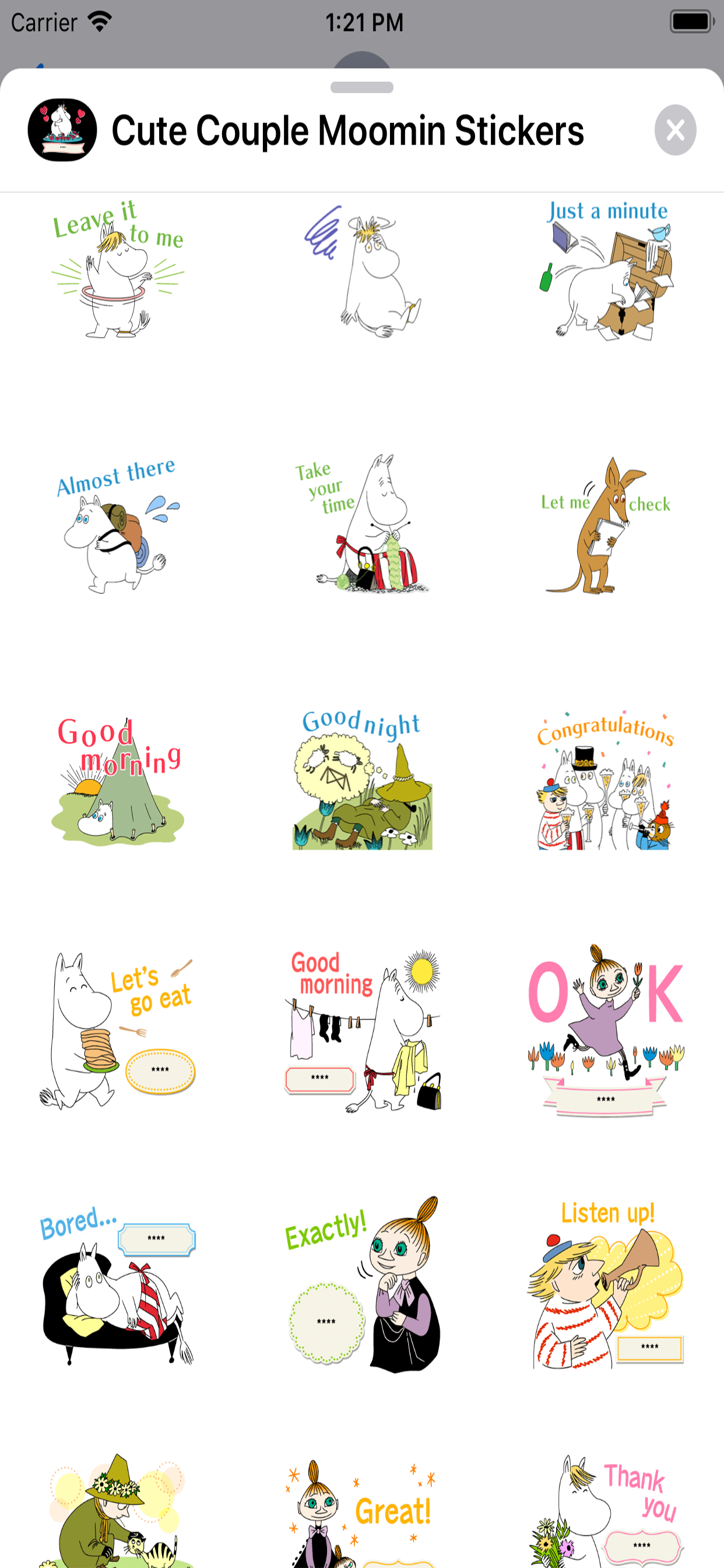 Cute Couple Moomin Stickers screenshot 6