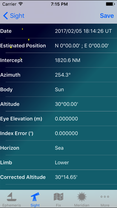 iMariner Celestial Navigation Screenshot