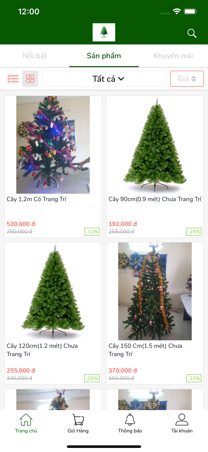 Bán cây thông Noel