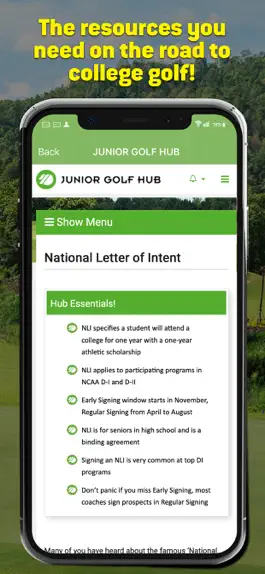 Game screenshot Junior Golf Hub apk