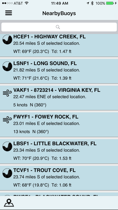 NOAA Buoy and Tide Data Screenshot