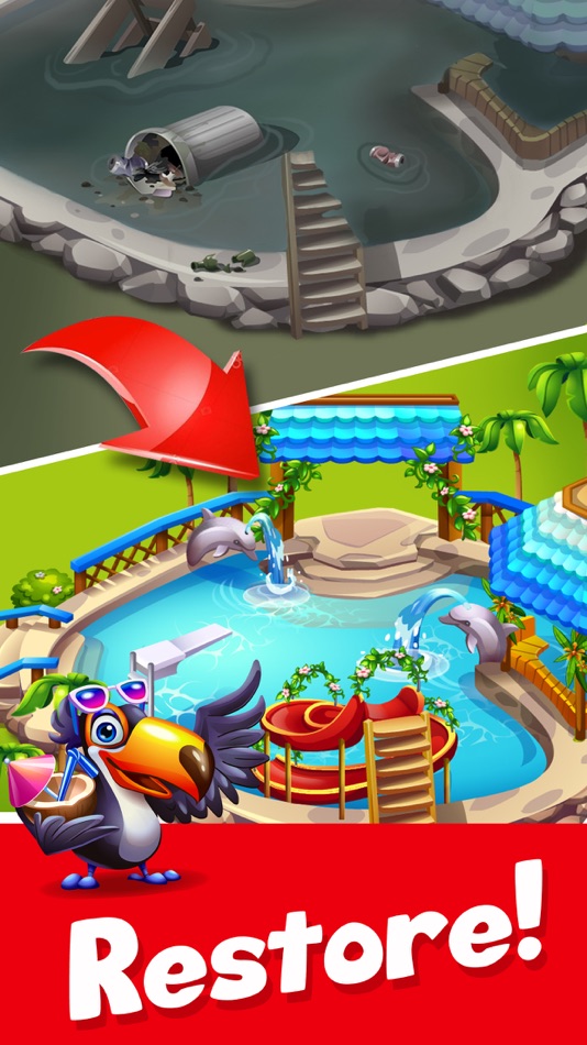 #3. Tropic Trouble Match 3 Builder (iOS) 来自: Qublix