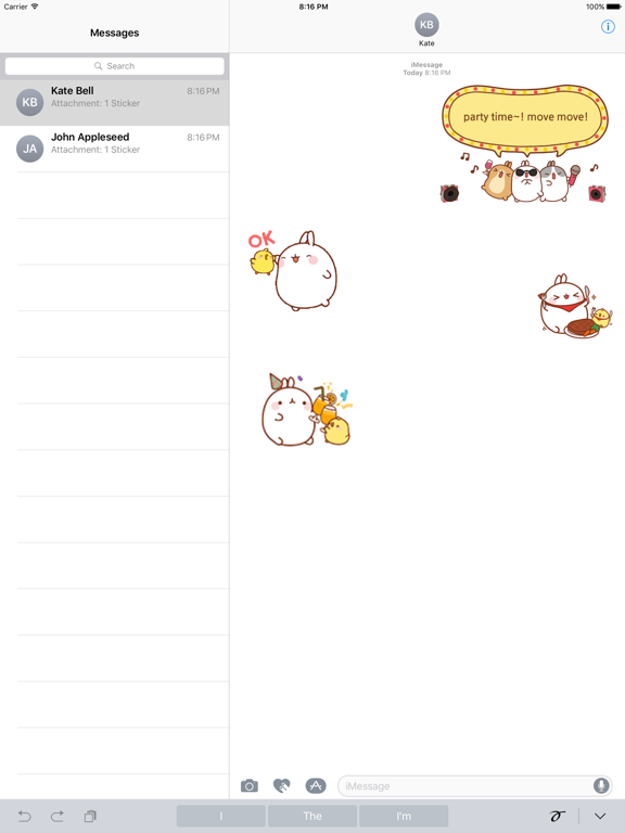 Animated Molang And Piu Piu iPad screenshot 1 - Stickers app