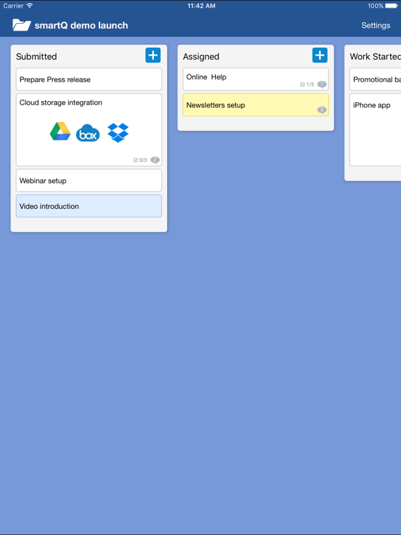 smartQ - workflow management iPad screenshot 1 - Productivity app
