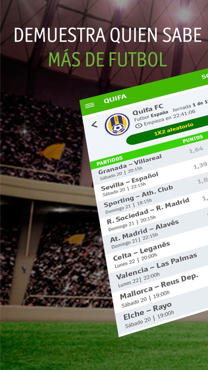 QUIFA -Liga 1X2 Fútbol En Vivo screenshot-0
