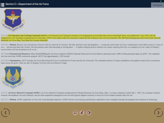 Air Force Handbook 1 (v.2019) iPad screenshot