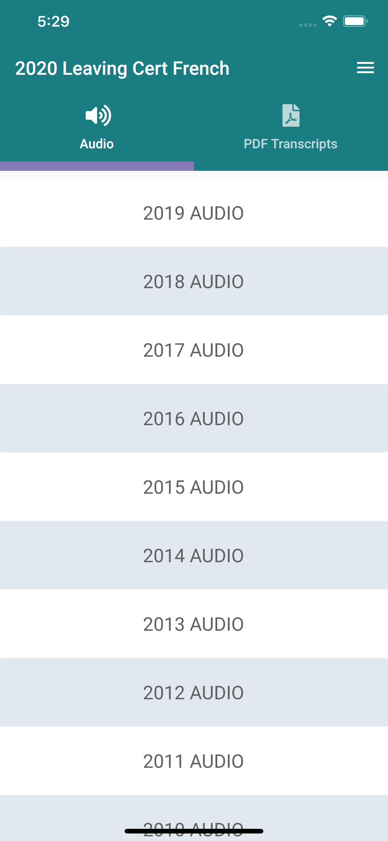 LC French Aural Exam Audio