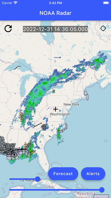 NOAA UHD Radar and NWS Alerts Screenshot