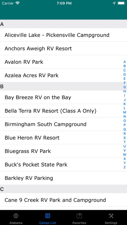 Alabama – Campgrounds & RV's