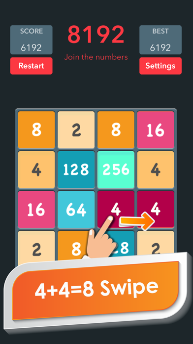 Screenshot #1 pour Classic 2048 puzzle game handy