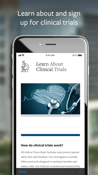 Texas Heart Institute iPhone screenshot 1 - Health & Fitness app