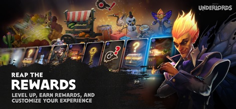 Dota Underlords - Explore the Battle Pass progression path, showcasing a variety of cosmetic rewards and unlockable chests that enhance the gameplay experience.