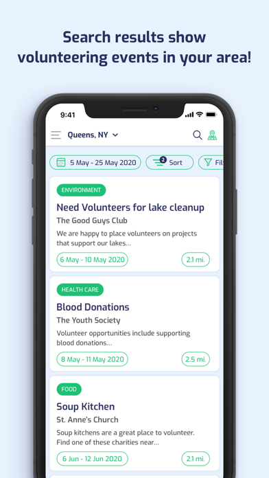 Sharity Volunteering Screenshot