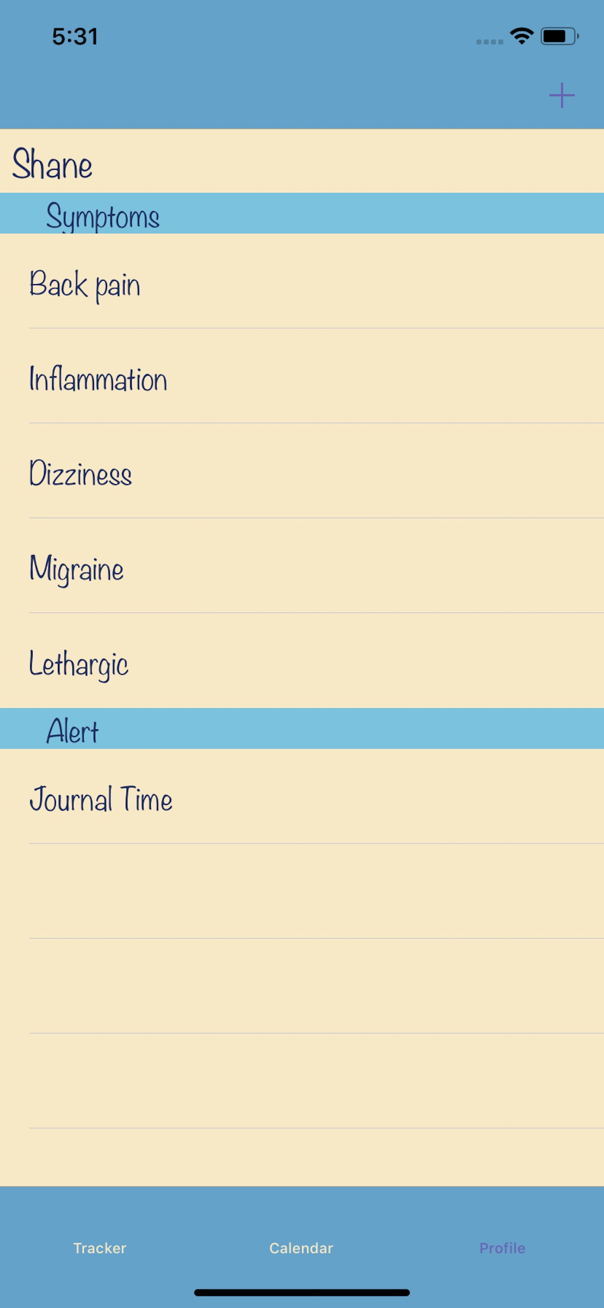 Symptom Journal