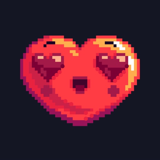 Red and Gold Pixel Heart icon