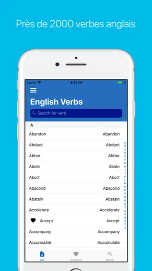Capture d'écran de Quickverbes Anglais sur iPhone 7