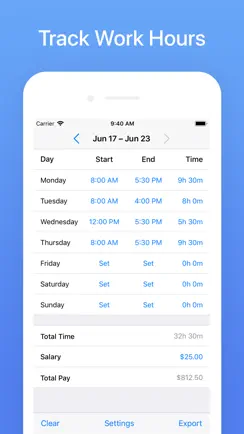Hours Tracker: Time Calculator iPhone image 1