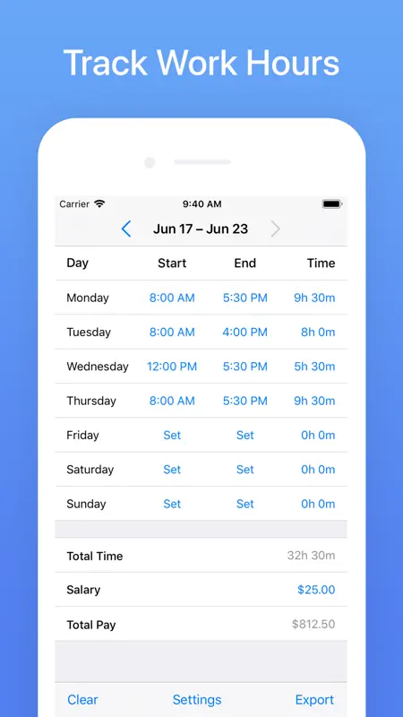 Hours Tracker: Time Calculator screenshot 1 of 6