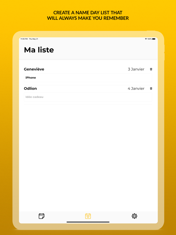 Namio - Name Day Calendar