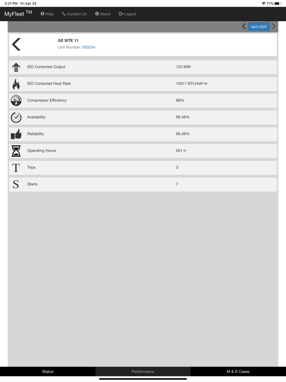 GE MyFleet iPad screenshot