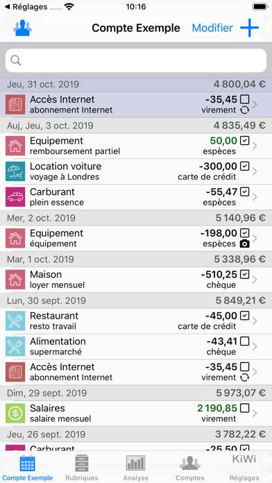 Screenshot #1 pour Visual Budget - compta perso