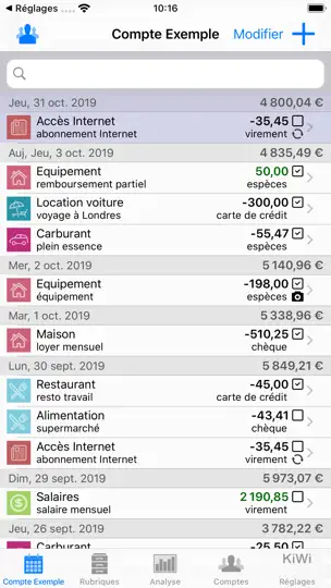 Capture d'écran de Visual Budget - Compta Perso sur iPhone 1