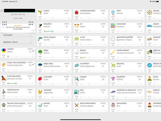 Learn Turkish words with ST