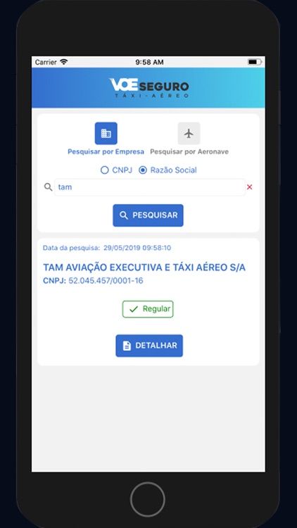 Consulta de Táxi-Aéreo