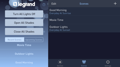 Legrand Lighting Control Screenshot