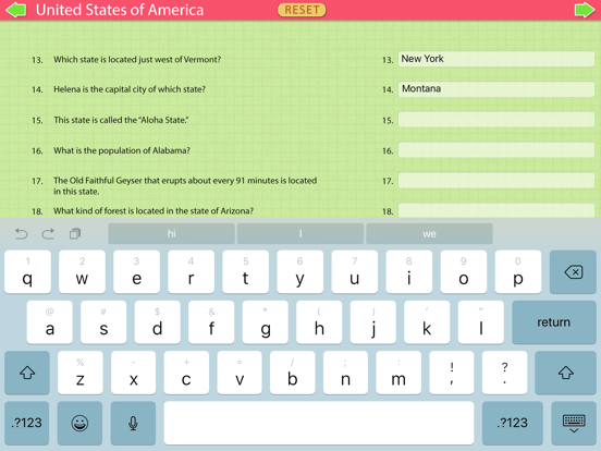 United States of America Map iPad screenshot