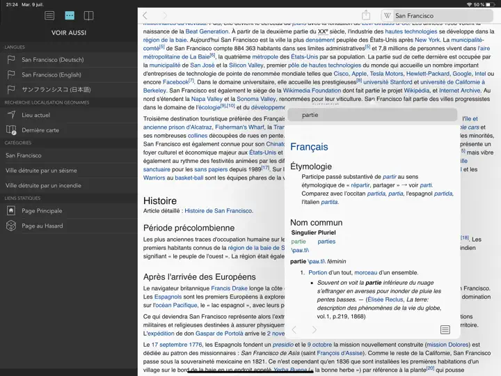 Capture d'écran de Wikipanion Pour IPad sur iPhone 5